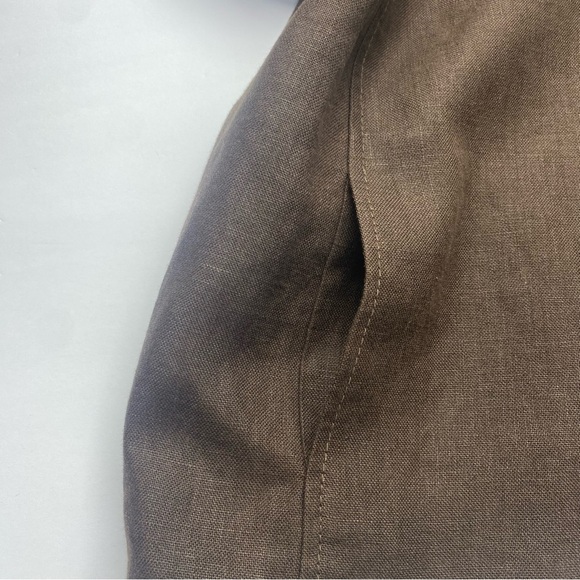 Talbots Pure Irish Linen Dark Brown Open Jacket Women’s MP LIGHTWEIGHT LUXURY - Picture 4 of 12